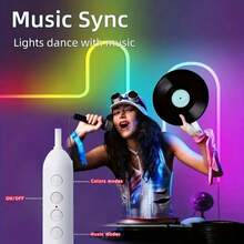 LQHZMYYY RGB Neon Light USB Powered With 4-Key Control, Music Mode Lights Change With Rhythm, Flexible Light Strip Can Bend For DIY Styling, Suitable For Stage, Music Festival, Party, Gaming Or Birthday Atmosphere, Gaming Relaxation Use - Multicolor - View 4
