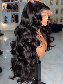 Uveous 40 Inches 250% Density Lace Front Wig Human Hair Body Wave 5x5 Closure Glueless Wigs Transparent Swiss Lace 200% Density 13x4 Lace Front Wigs Human Hair Pre Plucked With Baby Hair For Women Natural Black - SNatural - 查看 5