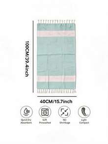 %100 Cotton Kitchen Towel 40x100cm 2pcs - Highly Absorbent, Soft Texture, Stylish MADE IN TURKEY - Pastel Green - View 4