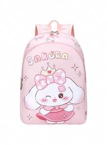 1pc Kindergarten Backpack For Girls, Cartoon Design, Lightweight Double Shoulder Bag For Preschool/Kindergarten Entry - A - View 3