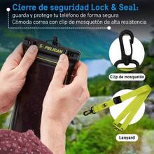 Marine - Funda Impermeable para telfono IP68 tamao estndar Funda Flotante Impermeable para telfono - Imprescindible para Viajes en cruceros de Playa - Black/Hi - Vis Yellow - black/Amarillo de alta visibilidad - Ver 6