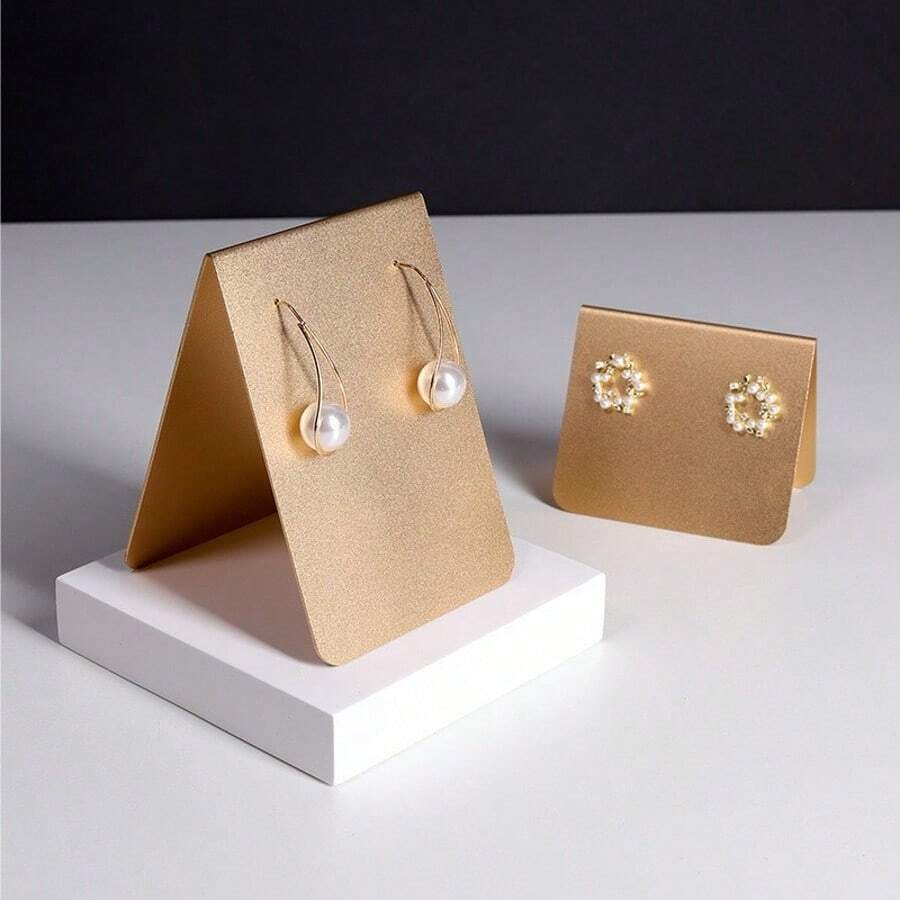 1pc Gold Metal A-Shaped Earring/Pendant/Dangle Earring Display Stand, Suitable For Jewelry Retail Display And Home Decor - Gold - View 1