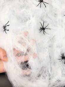 1pc Halloween Stretchable Spider Web, 5 Styles Super Elastic Realistic Spider Web With Spiders, Suitable For Indoor And Outdoor Haunted House Party Decoration - Halloween Spider Web Set - View 6