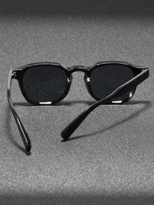 1 Pair Unisex Thick Frame Rivet Glasses, Vintage High-Quality Fashion Eyewear, Premium Elegant Style, Street Style Beach Vacation - Multicolor - View 5