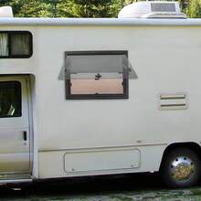 Modern Black& White Rectangular RV Push-Out Window 23.62*17.72in 65° Opening Screen For Walls With A Thickness Of 30-80mm For Trailer Pickup Ventilation Privacy Protection Camper Conversion Van Ventilation - Modern - View 10