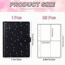 1 Set Candy Color A5 Photo Album With 25pcs 4-Slot Photo Card Pages, 6-Ring Binder, PU Leather Cover, Collection Album Suitable For Home And Office Use, Perfect For Organizing Family Photos - A - View 11