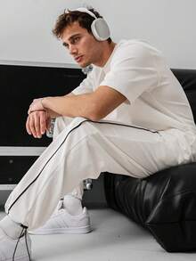Men's Old Money Style Summer Drawstring Waist Pocket Casual Long Pants - White - View 4