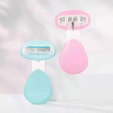 1pc Portable Women's Razor, Suitable For Bikini, Leg And Private Body Hair Shaving, 5-Layer Skin Care Soap Blades, Boxed Hair Removal, Manual Travel Razor, White - White - View 4