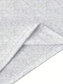 Talla grande, top casual de manga corta pura con cuello redondo y estampado de líneas enredadas abstractas para mujer - Gris Claro - Ver 5