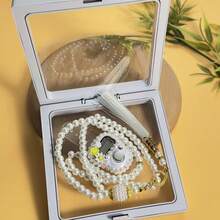 Electronic Tally Counter With Handmade Rhinestone Flower Decor, Hanging Digital Display, One-Key Reset, Portable Handheld Design, Niche Luxury Gift Box Packaging, Suitable For Buddhist Chanting / Daily Meditation / Study Tracking / Mindful Decor / Gift Or Personal Use - Multicolor - View 4