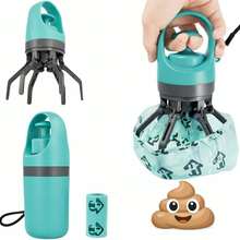 Pet Pooper Scooper With 4 Free Rolls Of Waste Bags, No-Touch Waste Picker With One-Handed Claw Design, Portable Dog Poop Scoop For Cats, Dogs & Small Pets Outdoor Use - Default - View 2