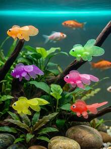 1/10/20 piezas Decoraciones de Peces Flotantes de Plástico Realistas y Móviles para Acuario, Decoración de Tanque de Peces, Juego de Recuerdos para Fiestas, Paquete de Regalo de Surtido de Peces, Adecuado para Regalos de Estanque de Peces Dorados Flotantes de Plástico Escolar - Multicolor - Ver 7