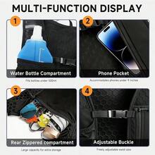 1pc Running Hydration Vest With 1x 2L Hydration Bladder, Lightweight Hydration Backpack, Unisex, With Storage Function, Adjustable Anti-Shake Shoulder Straps, Suitable For Trail Running, Marathon, Cycling - Black - View 5