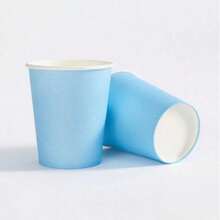 10/20/50/100pcs Blue Disposable Paper Cups, Party Cups, Coffee Cups, Tea Cups, Cold Drink Cups, 9oz Capacity, Suitable For Cold And Hot Drinks, Milk Tea, Water, Coffee, Tea, High Quality Reusable, Suitable For Home Use - Blue - View 5