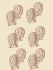 6 Pairs Pairs Solid Color Newborn Baby Mittens,Solid Color All Season Anti-Scratch Infant Accessories, Scratch-Proof, Soft And Comfortable - Multicolor - View 14