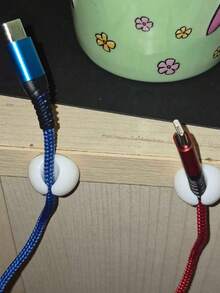 3-Piece Cable Organizer Set, Desktop Cable Management Bracket, Hidden Smartphone Charging Dock, Suitable For Bedside, Kitchen And Office, Multi-Functional PP Material Desktop And Car Cable Organizer, No-Drill Adhesive Cable Clip, Fashionable Electronic Device And Portable Charger Storage Accessory - Multicolor - View 2