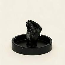 1個創意3D列印趣味手勢菸灰缸，桌面辦公室裝飾 - 黑色 - 查看 5