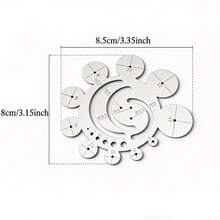 1件裝 半徑量規 11合1多功能圓形模板尺 中心定位器 弧形量規 角尺 適用於皮革手工、模型製作、珠寶製作、紋身 - 銀色 - 查看 2