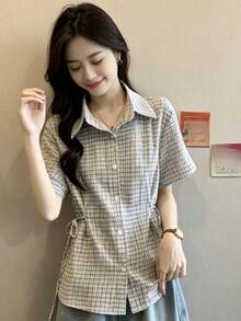 Women Blouses & Shirts - Baby Blue - View 2