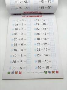 Vở bài tập toán học học phép cộng và phép trừ, vở bài tập tính toán viết tay, sổ tay tập viết số, hỗ trợ viết số, phiên bản tiếng Anh - Nhiều màu - Xem 11
