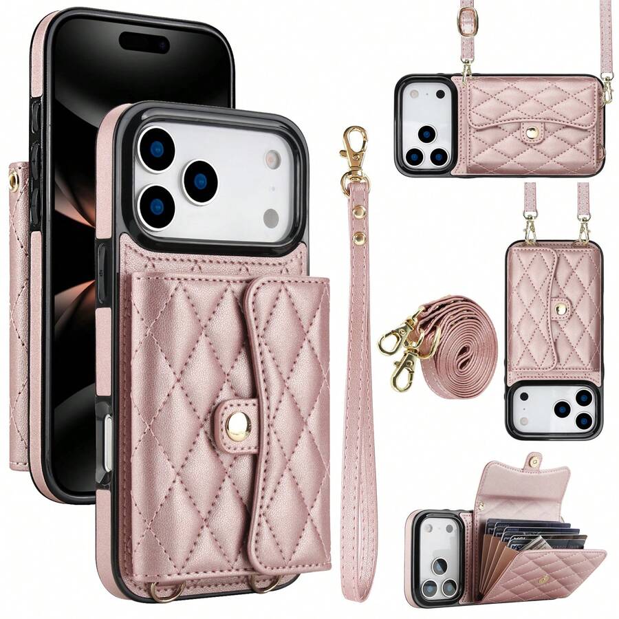 For IPone 17Promax/17Pro/17AIR/17 Case, Crossbody Purse Wristlet Shoulder Strap  Protective Cover For IPhone