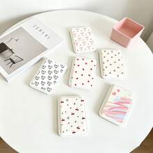 Minimalist Fresh Bow Cherry Heart Graffiti Multiple Gentle Print Magnetic Phone Card Holder, Leather Thin Back Card Sleeve, Compatible With All Phone Models, Can Store ID Card And Bank Card, Secure And Not Falling Off Or Pushing Up Screen Protector, Portable For Commuting And School, Niche Versatile Digital Accessory, Super Practical For Daily Travel And Document Storage - Multicolor - View 3