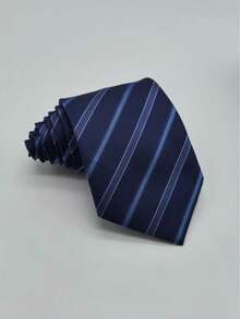 1pc Men's Premium Jacquard Blue Necktie, Multiple Styles Available, Suitable For Business Events, Wedding Groom Accessories, Daily Commute Versatile - Multicolor - View 10