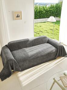 1 buah Sarung Sofa Chenille Gaya Bohemian, Tahan Debu, Tahan Noda, Tidak Luntur, Melindungi Sofa dari Cakar Kucing, Universal untuk Semua Musim, Dapat Dicuci dengan Mesin, Selimut Sofa Satu Bagian - Dark Grey - View 5
