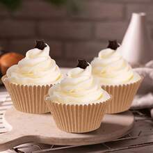 100pcs Natural Paper Baking Molds, Greaseproof Muffin Cupcake Liners, Non-Stick Oven Cake Pan Trays For Easter Ramadan Eid Holiday, Heavy-Duty Pastry Cups Birthday Party Supplies - Multicolor - View 8