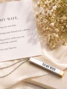Hidden Message Necklace, Stainless Steel Secret Message Pendant Necklace, Inspirational Jewelry Gift For Women Men, Meaningful Engraved Keepsake - Silver - View 4