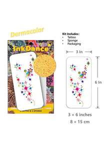 1 Kit "Colorful Stars" Temporary Tattoos, Y2K Rainbow Shooting Star Fake Tattoos, Waterproof, Authentic Tattoo Look, Body Art, Colorful, Easy To Apply And Remove CSD025 - Multicolor - View 3