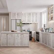 1 Roll White Distressed Wood Grain Contact Paper, Peel And Stick Waterproof Removable Vinyl Wallpaper For Kitchen Cabinet Countertop Drawer Lining, Home Renovation Decor - Gray-brown - View 9