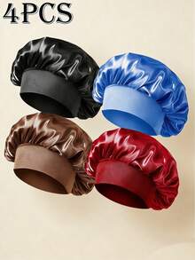 1/4 buah Topi Tidur Elastis Wanita 2026, Topi Pelindung Rambut Lembut dan Nyaman Warna Polos Musim Panas, Aksesori Fashion Ringan untuk Penggunaan Sehari-hari, Hadiah - MultiWarna - View 2