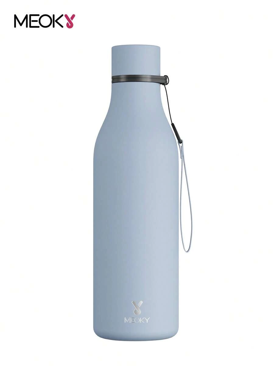 Meoky 17oz/500ml 磨砂運動水壺附手提繩 – 可樂造型不鏽鋼水瓶,柔軟觸感橡膠塗層,防漏雙層真空保溫,12小時保冷,適合健身、旅行、學校及戶外使用 - 天藍 - 查看 1