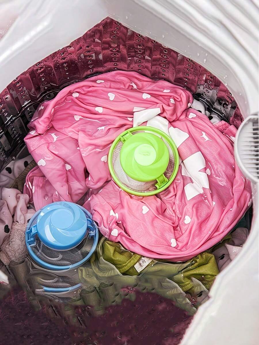 1/4件洗衣機浮動式毛屑過濾器 寵物毛髮收集器 可重複使用家用毛屑過濾網，適用於居家洗衣、家用、洗車、飯店、所有洗衣機，浴室配件、洗衣房配件，無需電源，商業清潔，洗衣網袋，耐用材質，易於使用