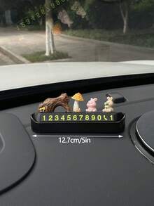 1pc Creative Rabbit Car Temporary Parking Number Plate, 2 Rabbits Car Phone Number Plate, Car Doll Move Car Card Cute Mushroom Rabbit Decoration Creative Ornament, Car Temporary Parking Plate, Car Portable Hidden Phone Number Plate, Car Temporary Parking Plate, Hidden ABS Plastic Parking Plate Temporary Parking Move Car Plate, Car Parking Plate Holiday Small Gift - A - View 5