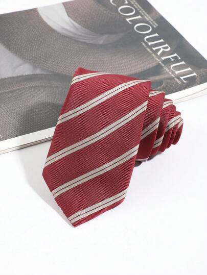 Classic Burgundy Diagonal Stripe Business Formal Tie