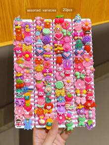 20pcs Random Style Colorful Cartoon Hair Ties - Multicolor - View 1