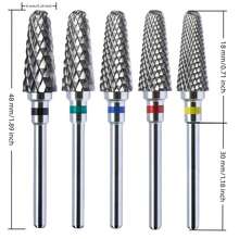 2 pièces de forets de ponceuse à ongles en acier de tungstène, limes de nettoyage d'ongles professionnelles 3/32", convenant pour le gel, le retrait du vernis à ongles, accessoires d'outils de manucure, pour usage domestique et en salon - Multicolore - Voir 5