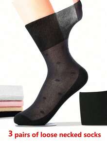 3 Packungen Damen einfarbige, locker sitzende, atmungsaktive Mesh-Kniestrümpfe, geruchshemmende, ultradünne Baumwollsocken, geeignet für den Sommer.Damensocken - Schwarz - Übersicht 1