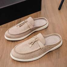 Men's Casual Shoes Suede Loafers Classic British Style Lightweight Soft Flat Shoes - Beige - View 1