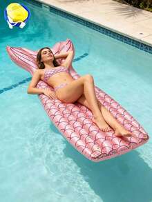 1pc Mermaid Inflatable Float, With Mermaid & Sequin Elements, Made Of PVC Material, Suitable For Pool Party, Swimming Pool, Beach, Inflatable Floating Device, Requires Separate Purchase Of Air Pump - Mermaid Floating Bed - View 14