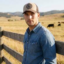 Texas Wind Country Trucker Cap With Curved Brim And Mesh Detail - 米棕色 - 查看 6