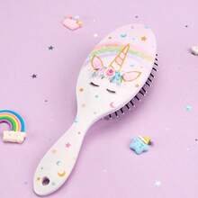 Cepillo de unicornio para bebs, nias y nios: cepillo para cabello y hmedo, rizado y grueso, apto para todo tipo de cabello. - Arcoíris Unicornio - Ver 2