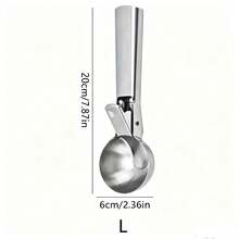 2Pcs Multi-Functional Stainless Steel Ice Cream Scoop, Trigger Design Ice Cream Dipper, Multipurpose Scooper For Cookie, Watermelon, Fruit, Kitchen Gadgets, Household Food Spoon Tools For Home Daily Use - Ice Cream Scoop - View 11