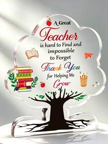 Teacher Appreciation Gift, Teacher Acrylic Trophy, Teacher's Day Gift, Graduation Gift, End Of Semester Gift, Retirement Gift, Birthday Gift, Unisex Acrylic Tree-Shaped Trophy, Back To School, Bachelorette Party Supplies, Room Decor, Bedroom Decor, Home Decor - Type a - View 2