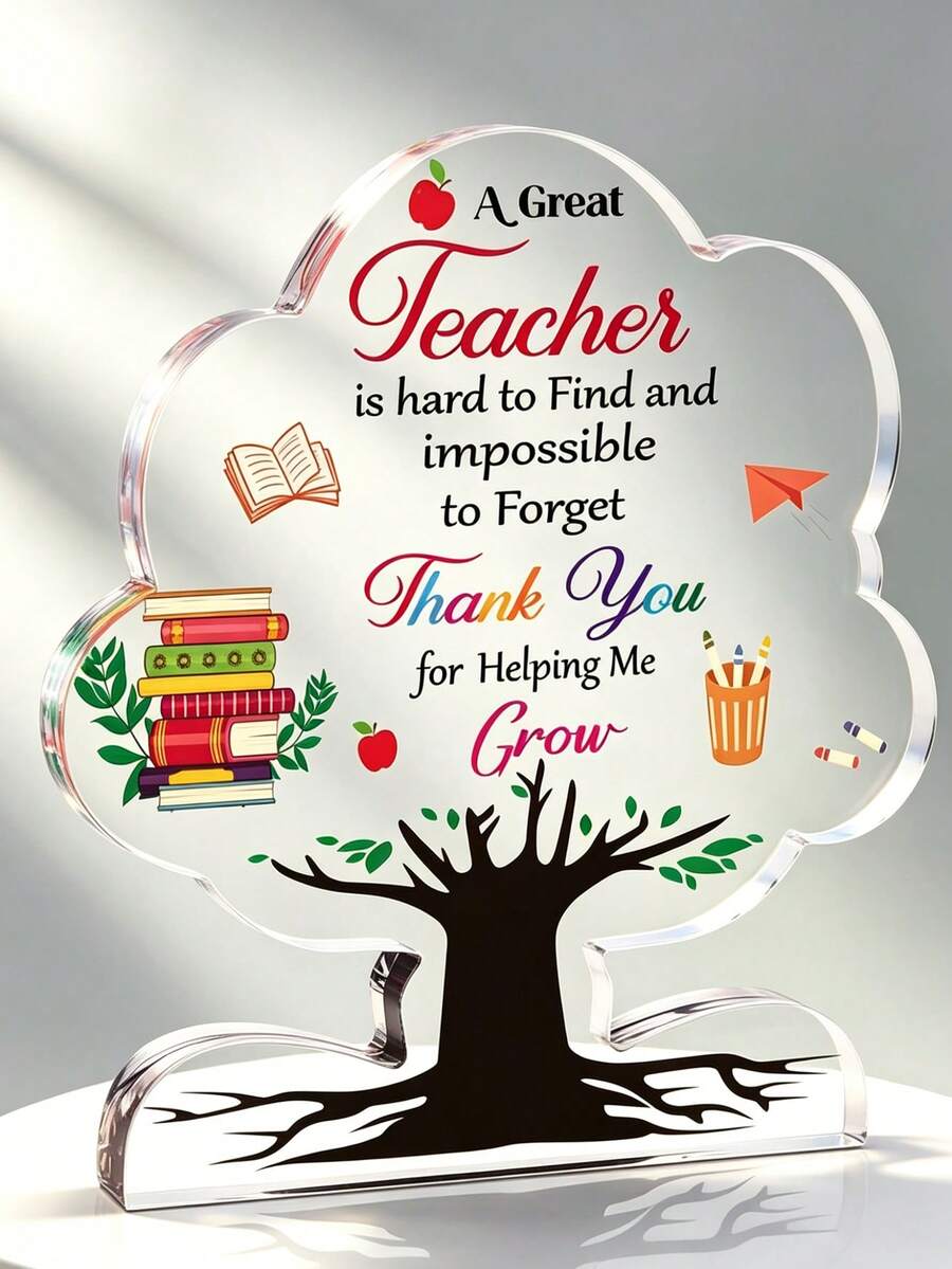 Teacher Appreciation Gift, Teacher Acrylic Trophy, Teacher's Day Gift, Graduation Gift, End Of Semester Gift, Retirement Gift, Birthday Gift, Unisex Acrylic Tree-Shaped Trophy, Back To School, Bachelorette Party Supplies, Room Decor, Bedroom Decor, Home Decor