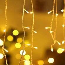 3.5-40M LED Icicle String Lights Christmas Curtain Fairy Lights Garland Remote Outdoor For New Year Wedding Street Holiday Decoration - 歐規C型插(220-240V) - 查看 5