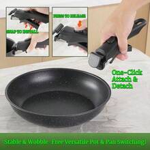 Set Peralatan Masak 5 Buah Motif Marmer Hitam yang Modis, Panci Anti Lengket dengan Gagang yang Dapat Dilepas, Desain Hemat Ruang dan Dapat Ditumpuk, Cocok untuk Berkemah dan di Rumah, Kompatibel dengan Kompor Induksi, Perlengkapan Dapur Modern yang Penting - View 6