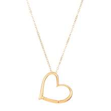 Collar sencillo con colgante de corazón para clavícula - Rosa Pálido - Ver 5